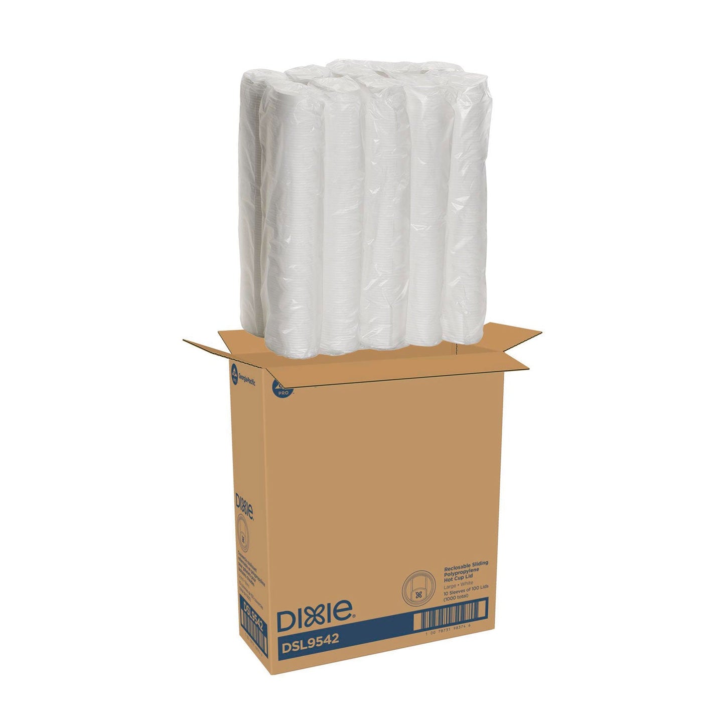 Dixie Smart Top Reclosable Lids for Hot Cups, Fits 10 oz to 20 oz Cups, White, 1,000/Carton (DXEDSL9542)