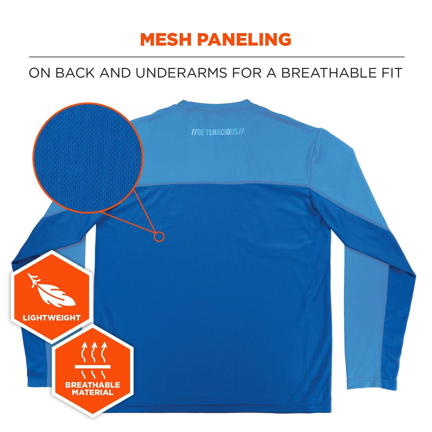 Ergodyne Chill-Its 6689 Cooling Long Sleeve Sun Shirt with UV Protection, Small, Blue (EGO12152)
