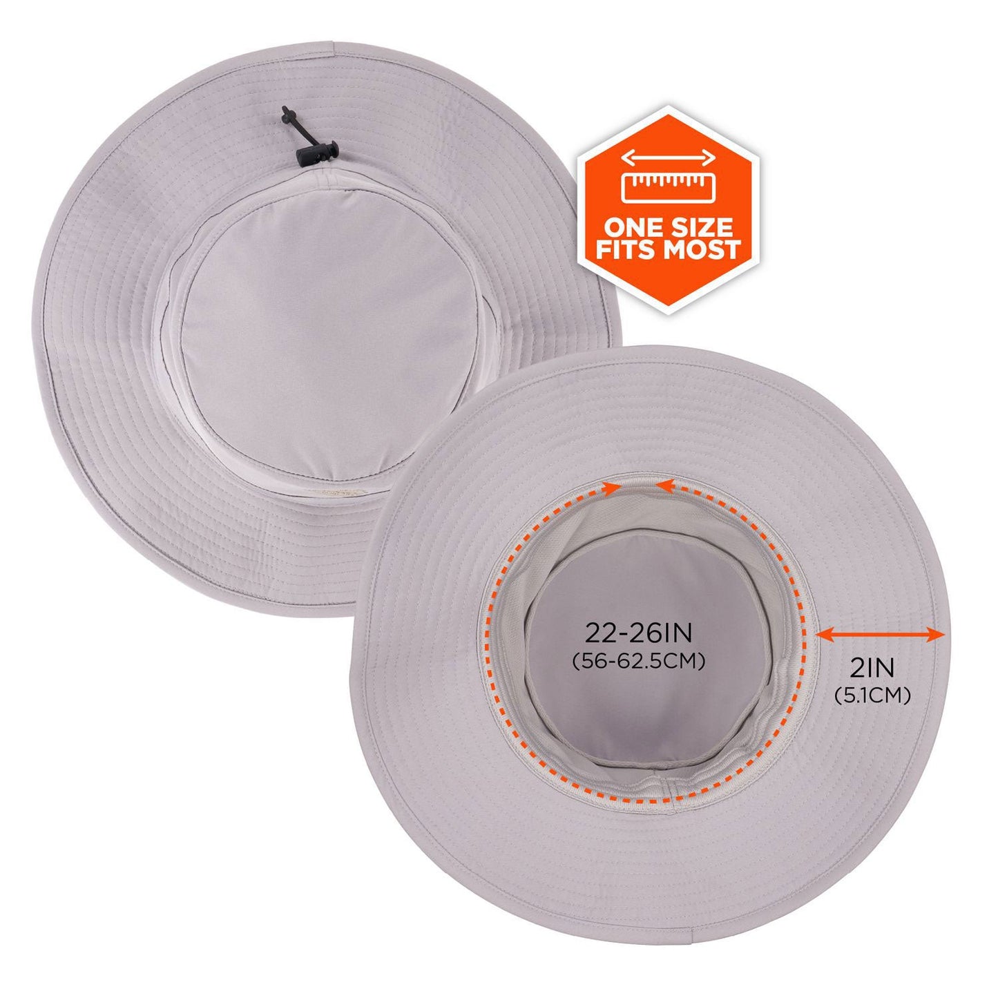 Ergodyne Chill-Its 8939 Cooling Bucket Hat, Polyester/Spandex, One Size Fits Most, Gray (EGO12666)