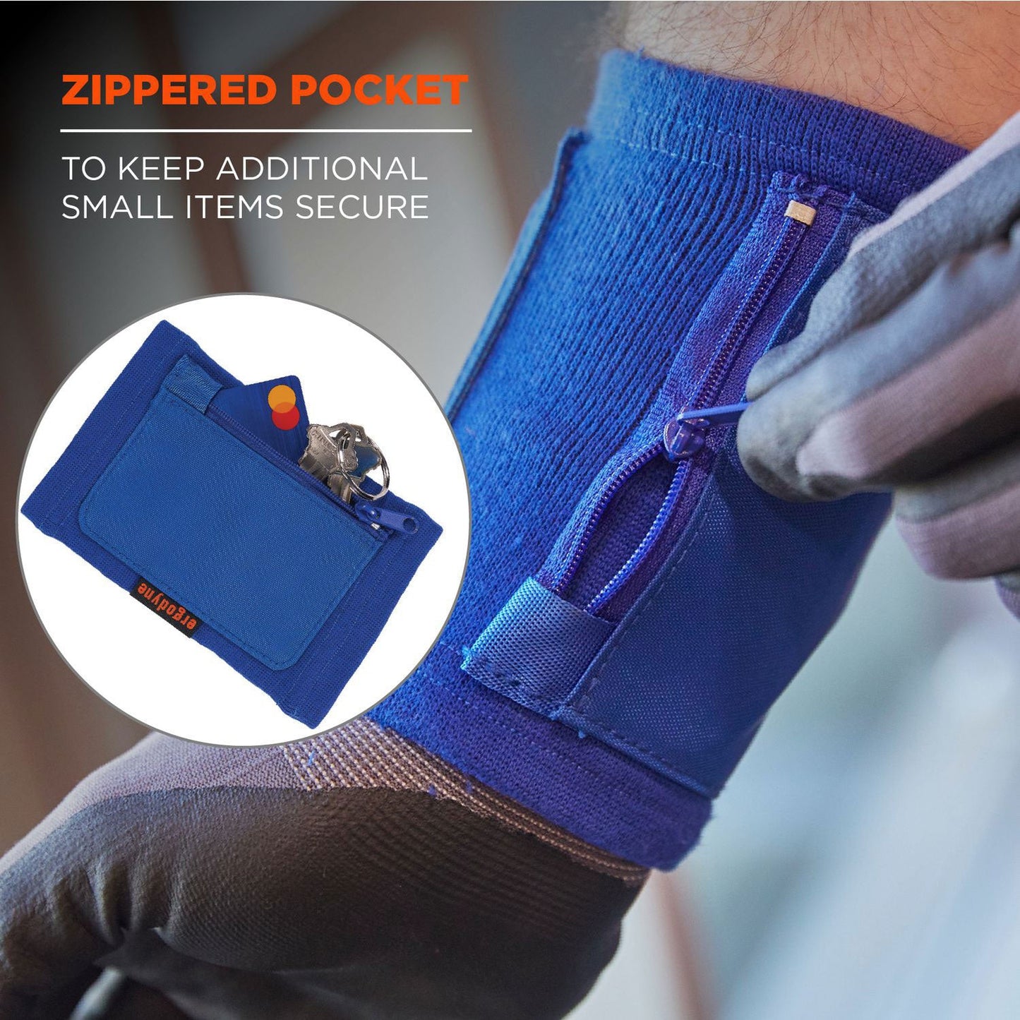 Ergodyne Squids 3388 Wrist ID/Badge Holder, Vertical, Blue 3.5 x 5.5 Holder, 2.75 x 3.75 Insert (EGO19963)