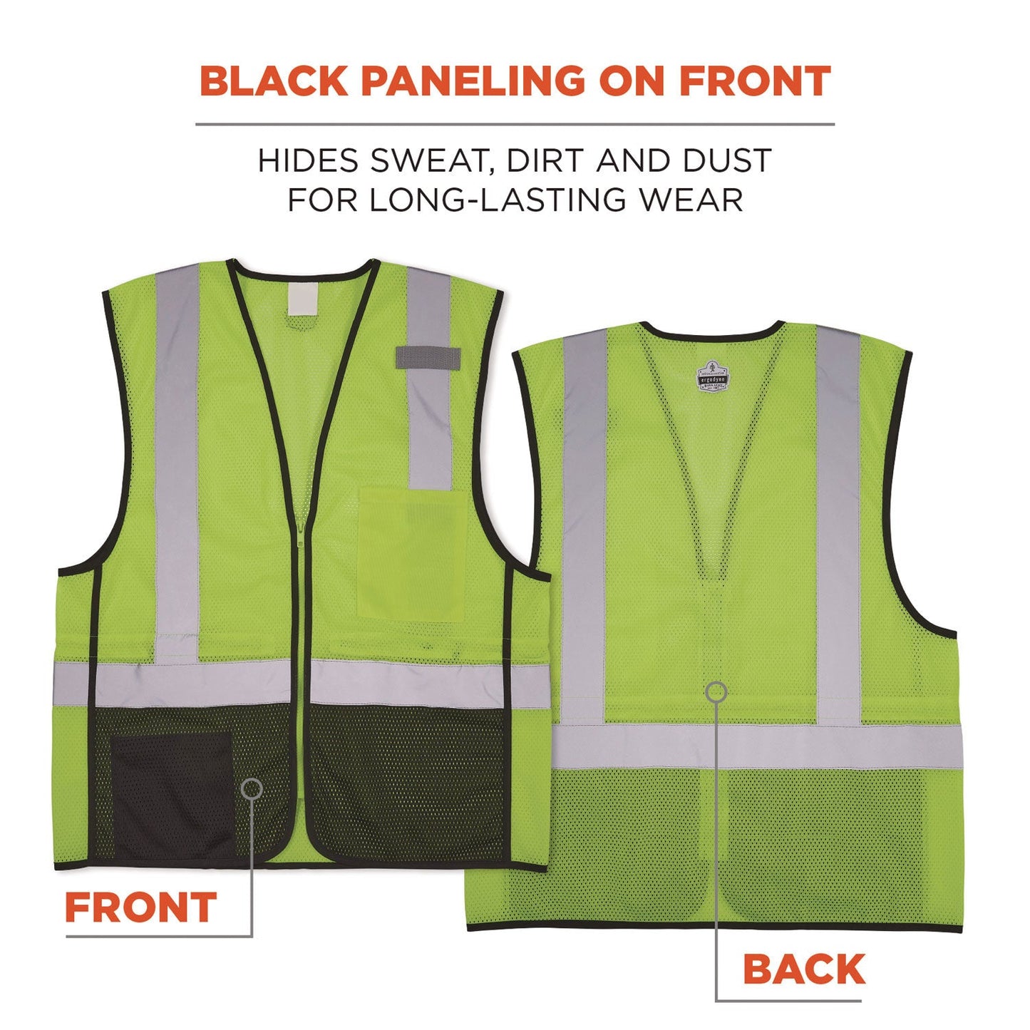 Ergodyne GloWear 8210Z Hi-Vis Class 2 Mesh Vest, 4X-Large to 5X-Large, Lime (EGO23019)