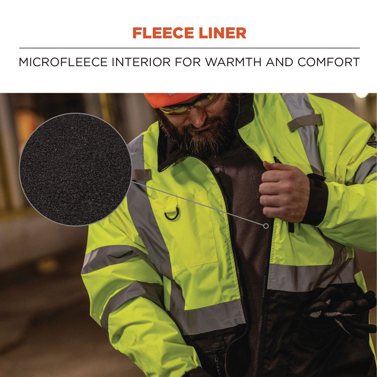 Ergodyne GloWear 8351 Class 3 Hi-Vis Windbreaker Water-Resistant Jacket, Small, Orange (EGO23432)