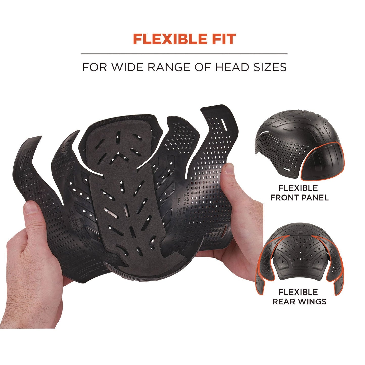 Ergodyne Skullerz 8943F (x) Universal Bump Cap Insert - Flexible Hinged, Charcoal (EGO23483)