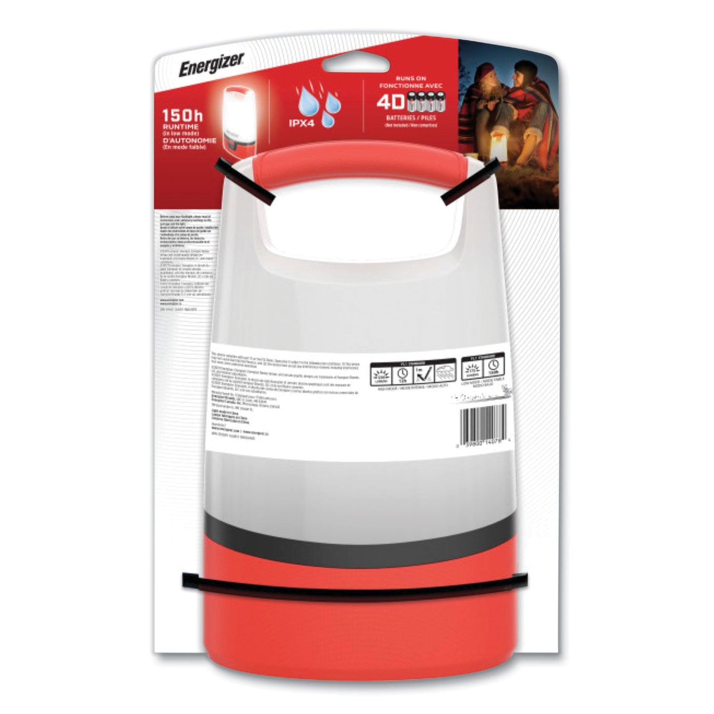 Energizer Vision LED USB Lantern, 4 D Batteries (Sold Separately), Red/White (EVEENALU451E)