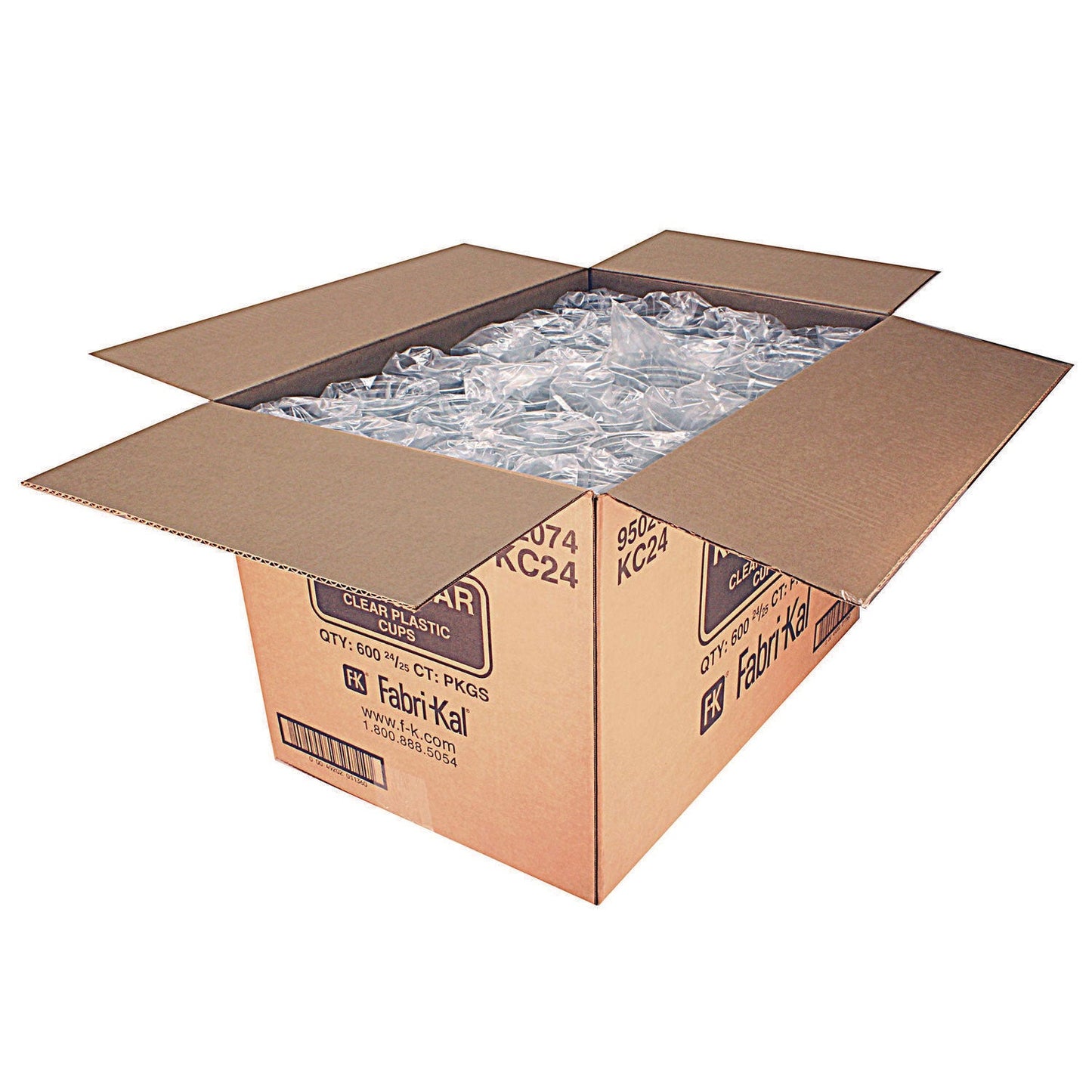 Fabri-Kal Kal-Clear PET Cold Drink Cups, 24 oz, Clear, 25/Sleeve, 24 Sleeves/Carton (FABKC24)