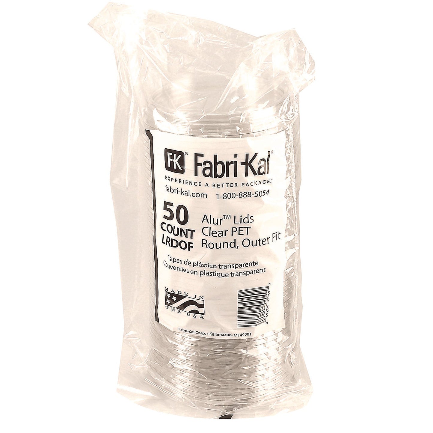 Fabri-Kal Recycleware Round Deli Container Lids, Clear, Plastic, 500/Carton (FABLRDOF)