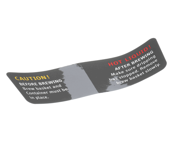 Fetco 1046.00025.00 Label, Brew Basket Warning (FE1046-00025-00)