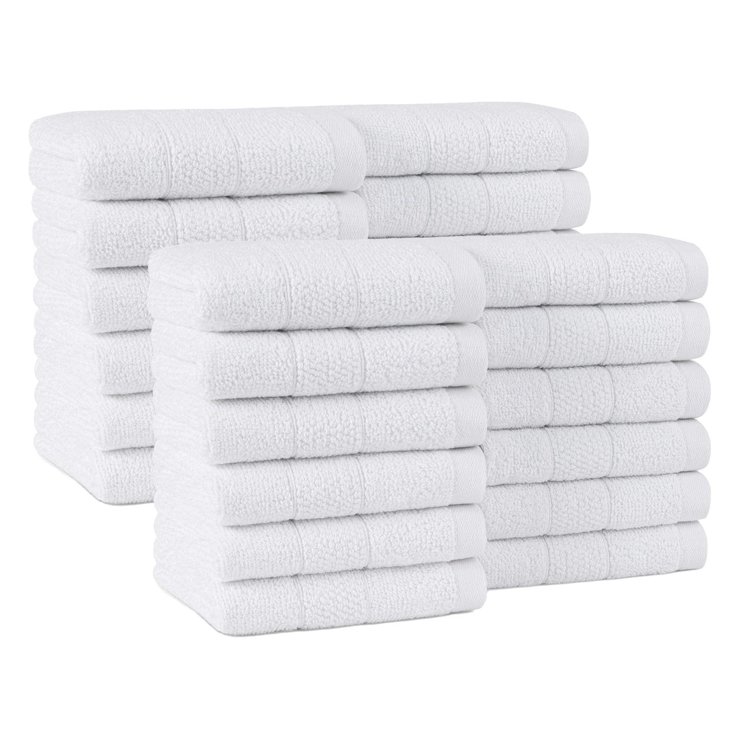 Arkwright Home Family Essentials Washcloths (Pack of 24), 12x12, Cotton, White (P-FEWC-24PK-WH)