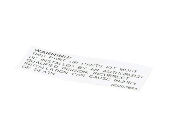 Frymaster 8020382 Label,Gas Valve Conversion Kit (FM8020382)