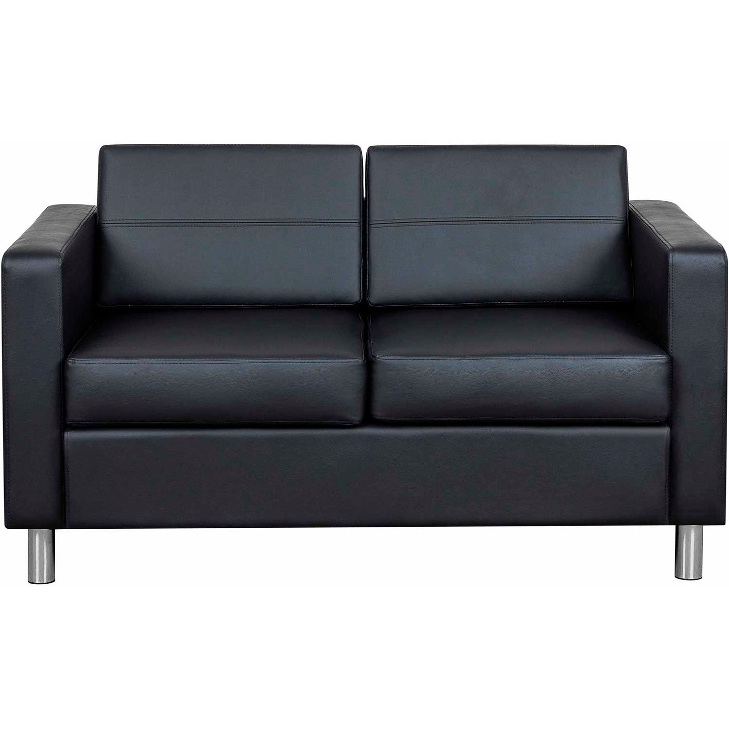 Interion Antimicrobial Upholstered Leather Loveseat, Black (WB695736-AM)
