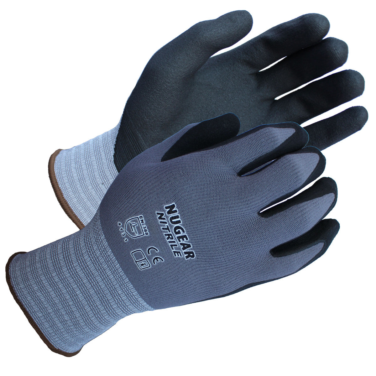 Safety Zone® Micro-Foam Nitrile Coated Gloves 15G, Gray/Black, Med, 12 Pairs (SZNGCN15GM)