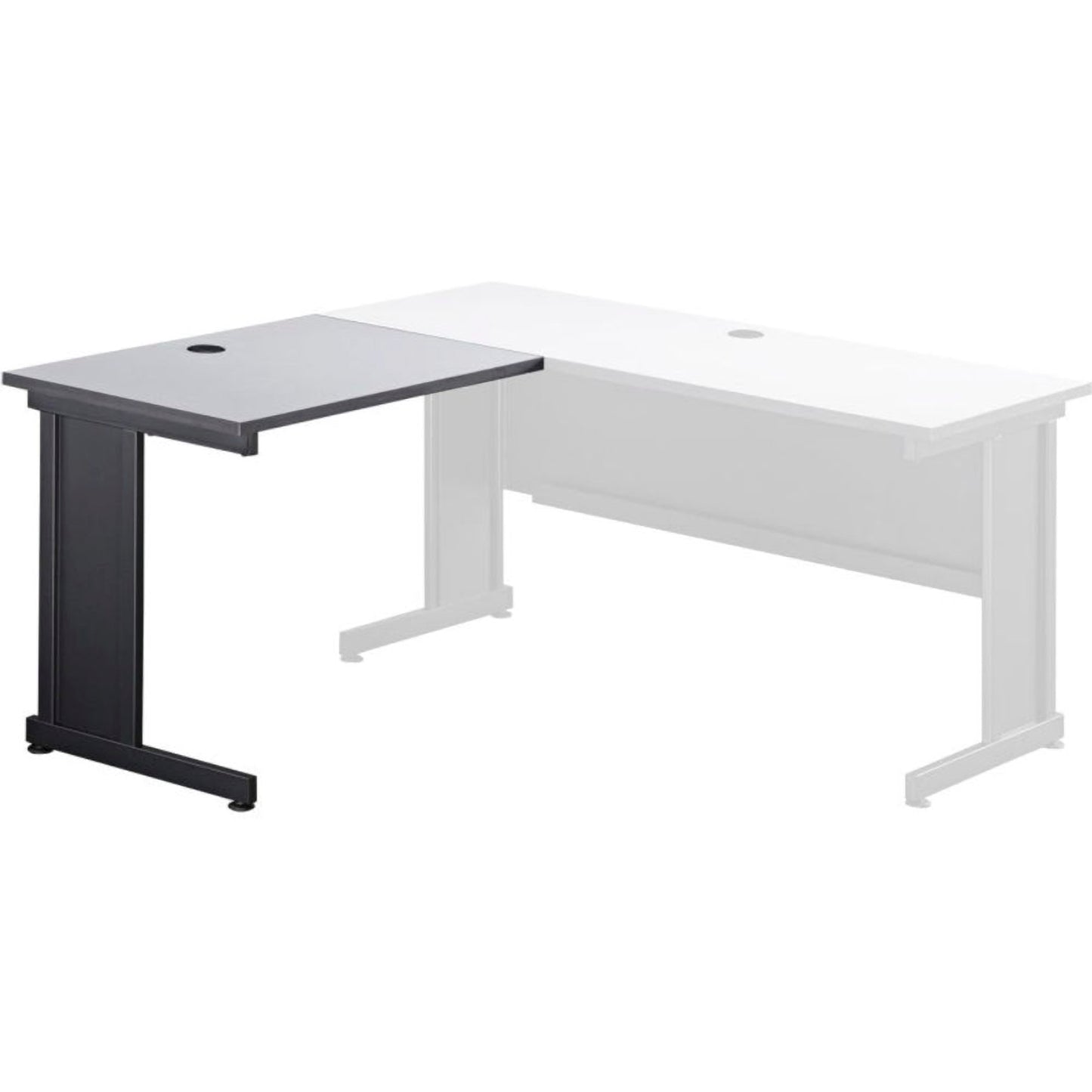 Interion 36"W Left Handed Return Table, Gray (WB248917GY)