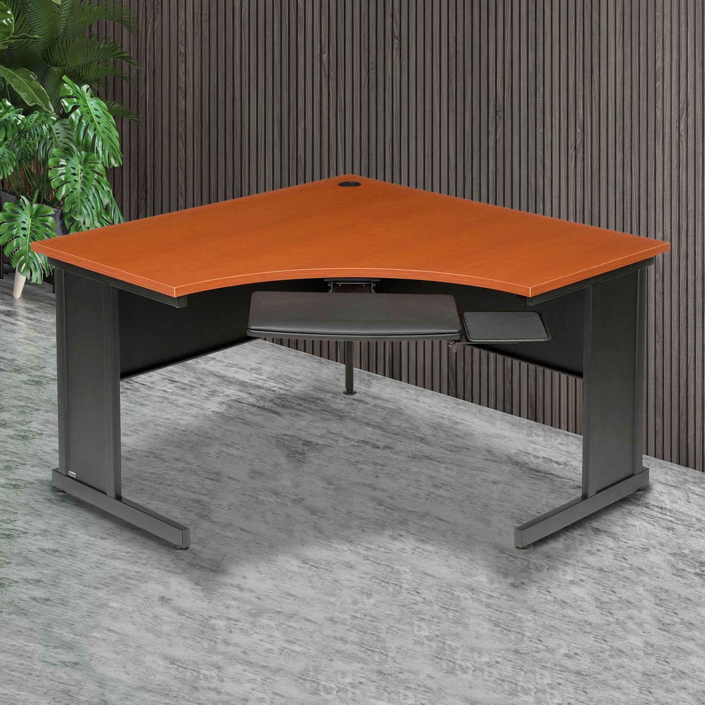 Interion Traditional Corner Office Desk, 48"W x 48"D x 30"H, Cherry (WB248999CH)