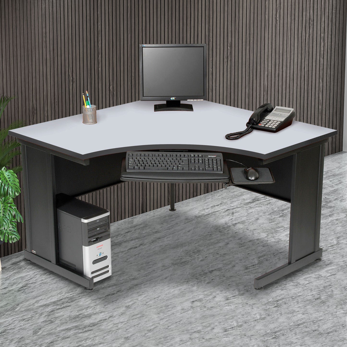 Interion 48"W Corner Desk, Gray (WB248999GY)
