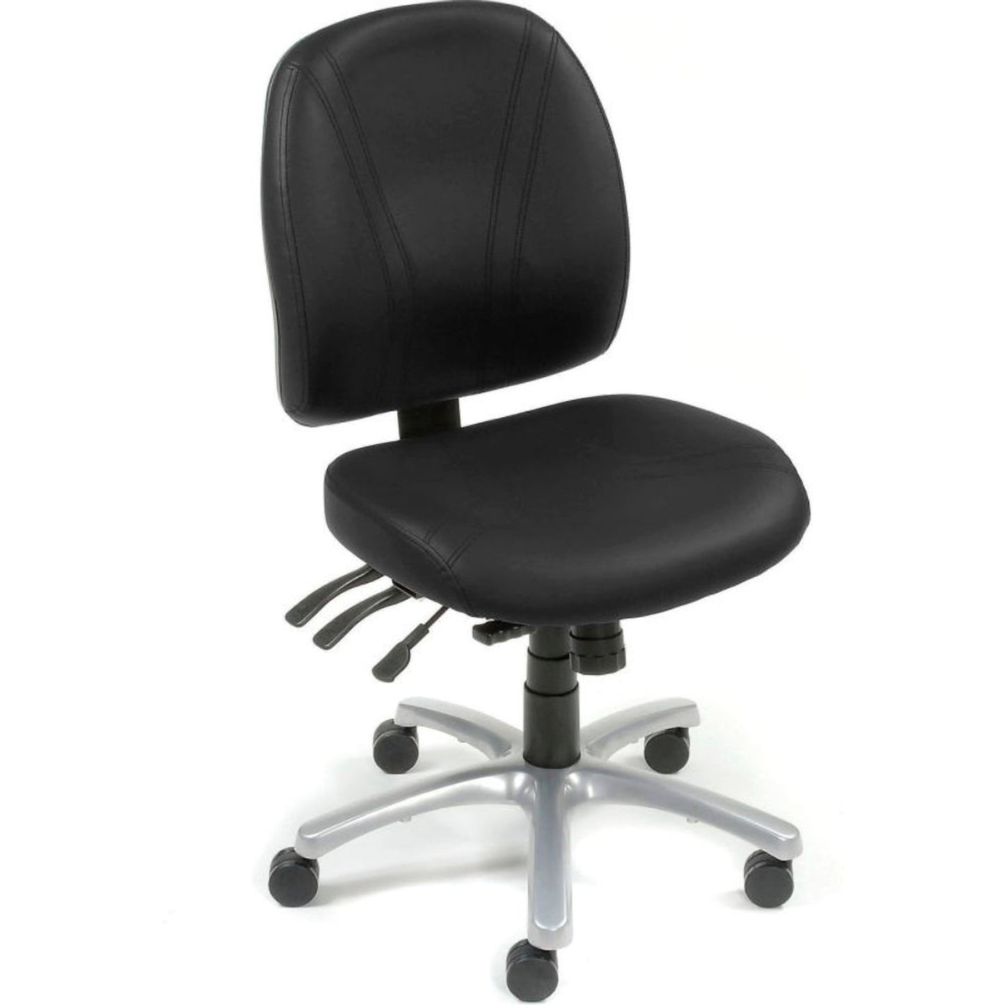 Interion Multifunction Chair With Mid Back, Vinyl, Black (WB250605BK)