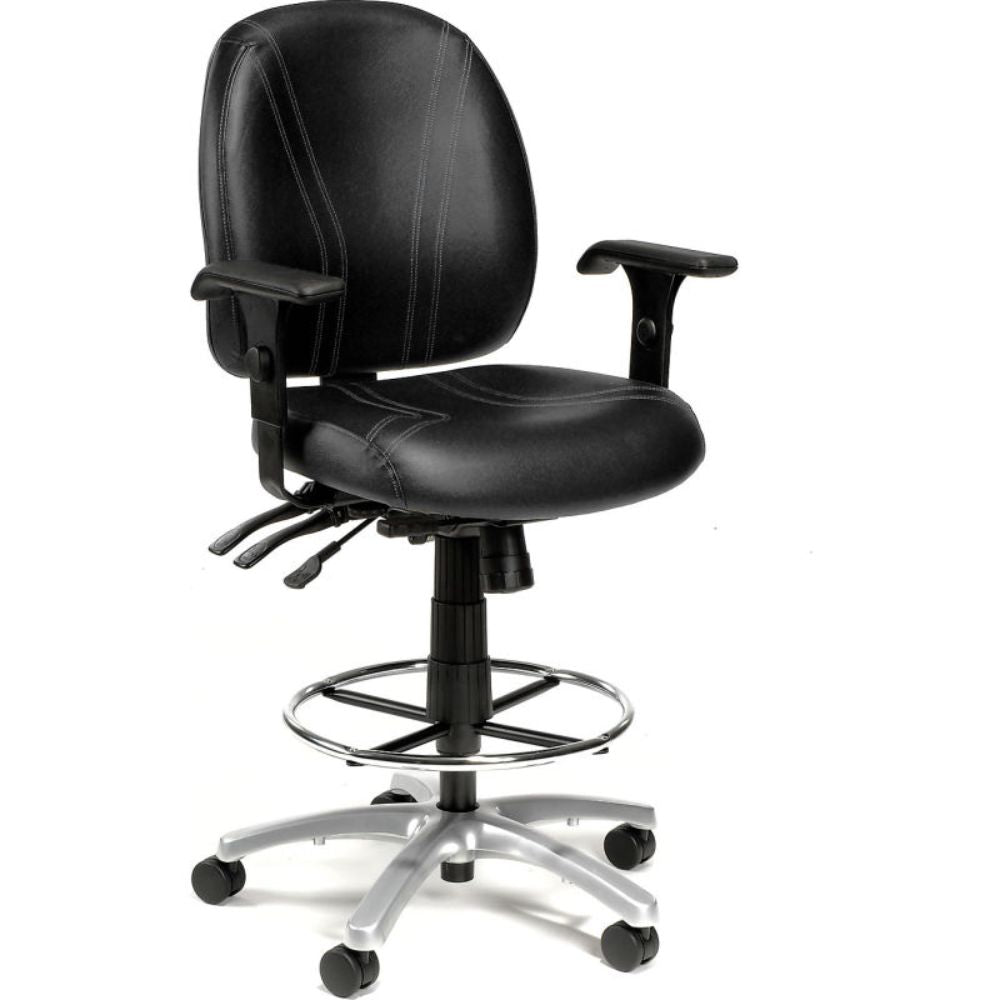 Interion 8-Way Adjustable Antibacterial Stool, Black (WB250685BK)