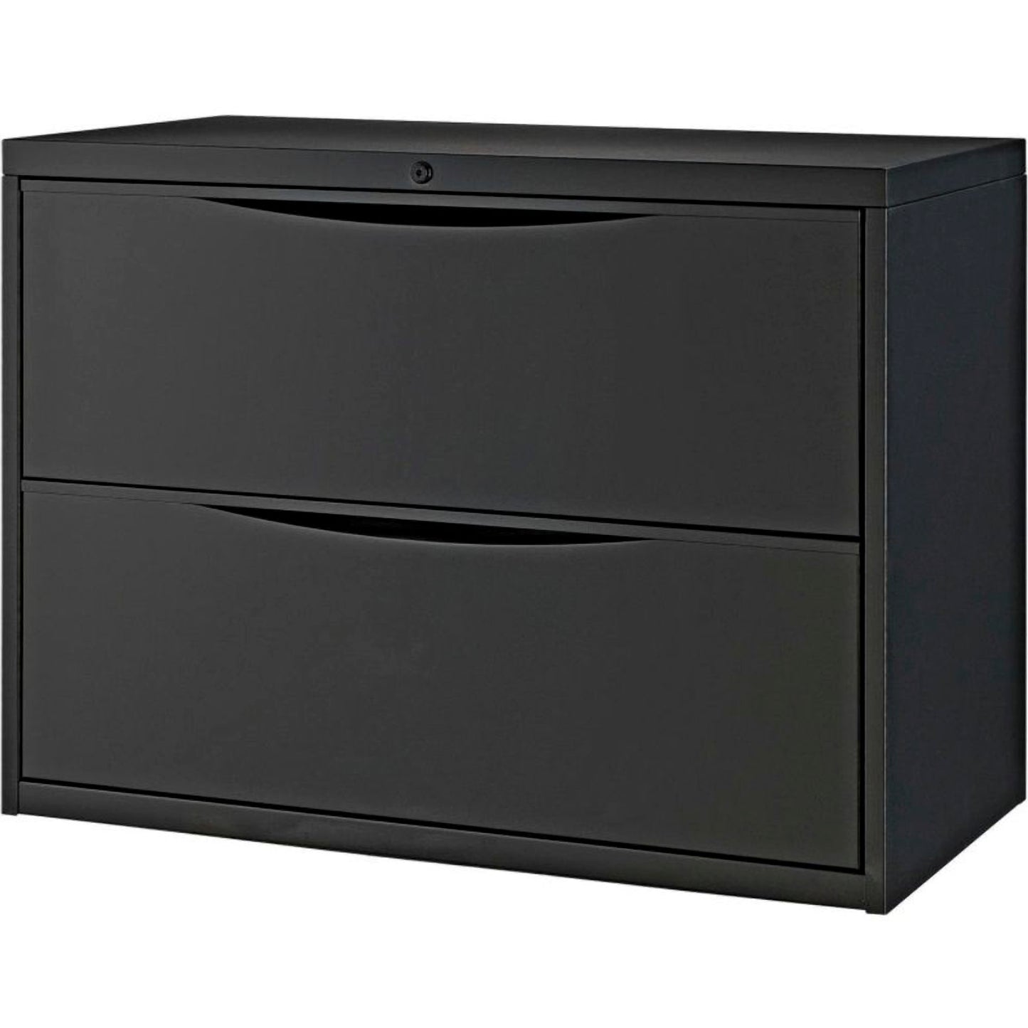 Interion 2 Drawer Premium Lateral File Cabinet, Legal & Letter Size, 36"W x 18"D x 28"H, Black (WB252469BK)