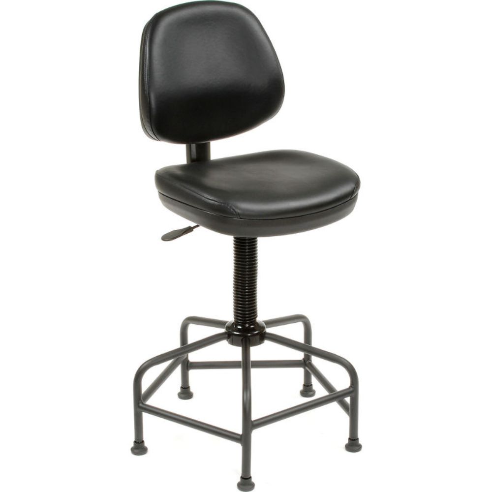 Interion Vinyl Armless Spider Base Shop Stool, Black (WB516124)