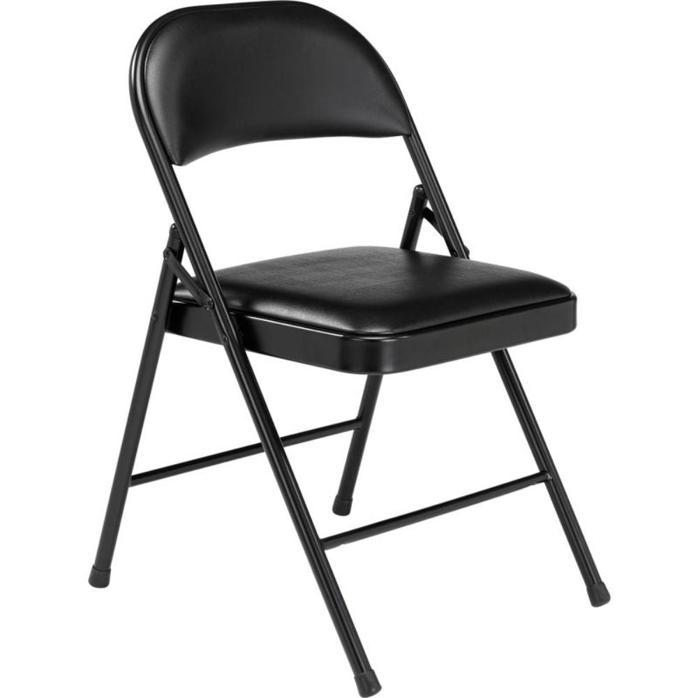 Interion Folding Chair, Vinyl, Black (WB607863BK)