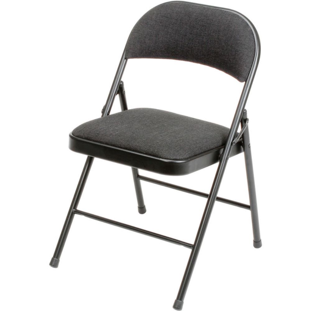 Interion Folding Chair, Fabric, Black (WB607864BK)