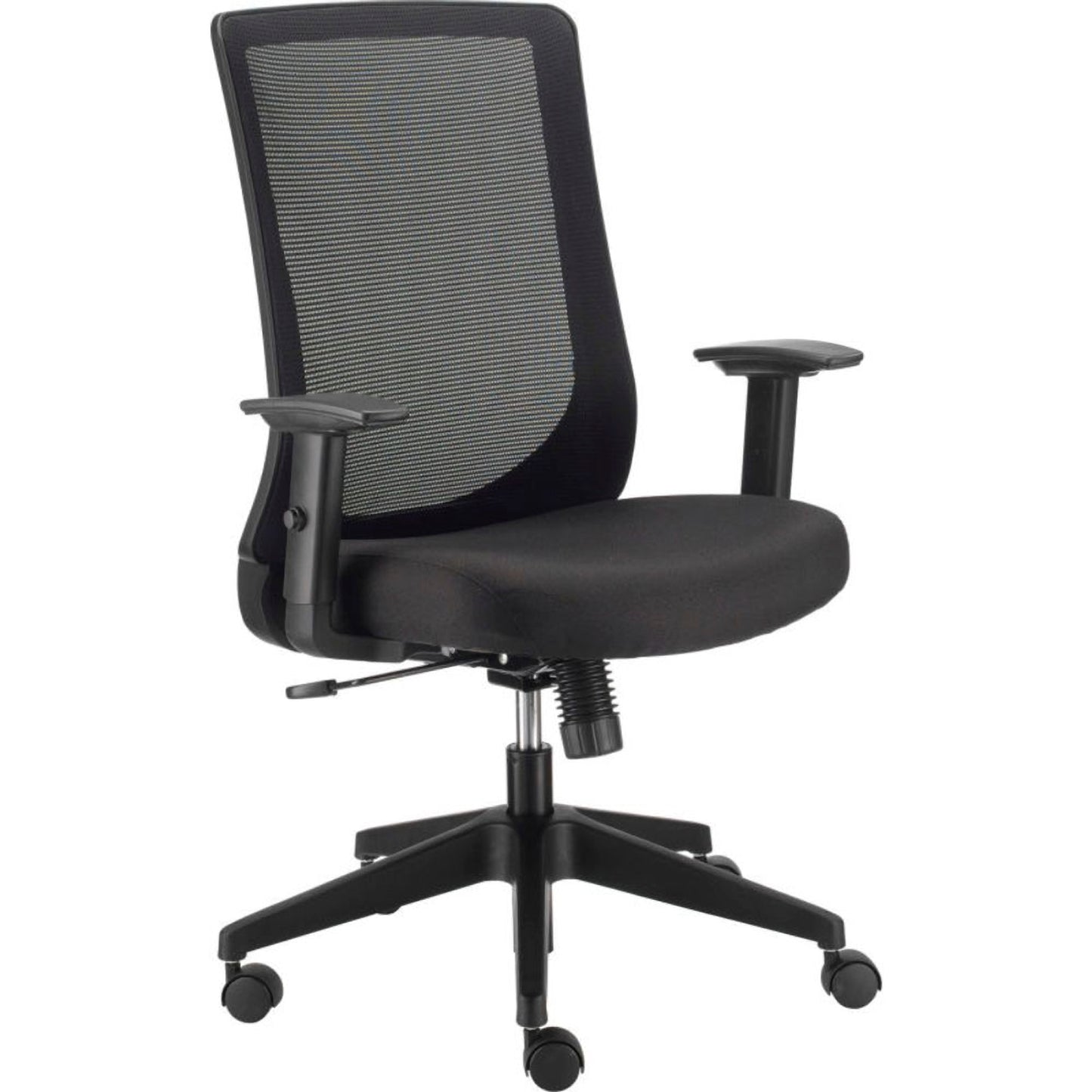 Interion Mesh Office Chair With Mid Back & Adjustable Arms, Fabric, Black (WB695488)
