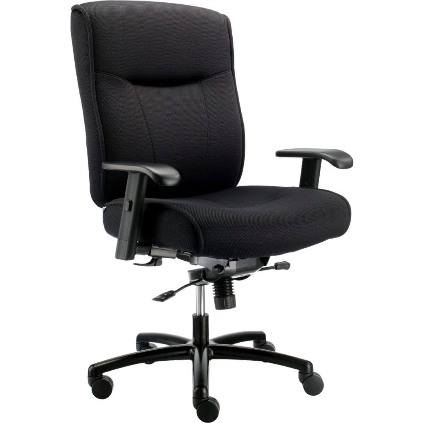 Interion Center Tilt Big & Tall Chair With High Back & Adjustable Arms, Fabric, Black (WB695489)