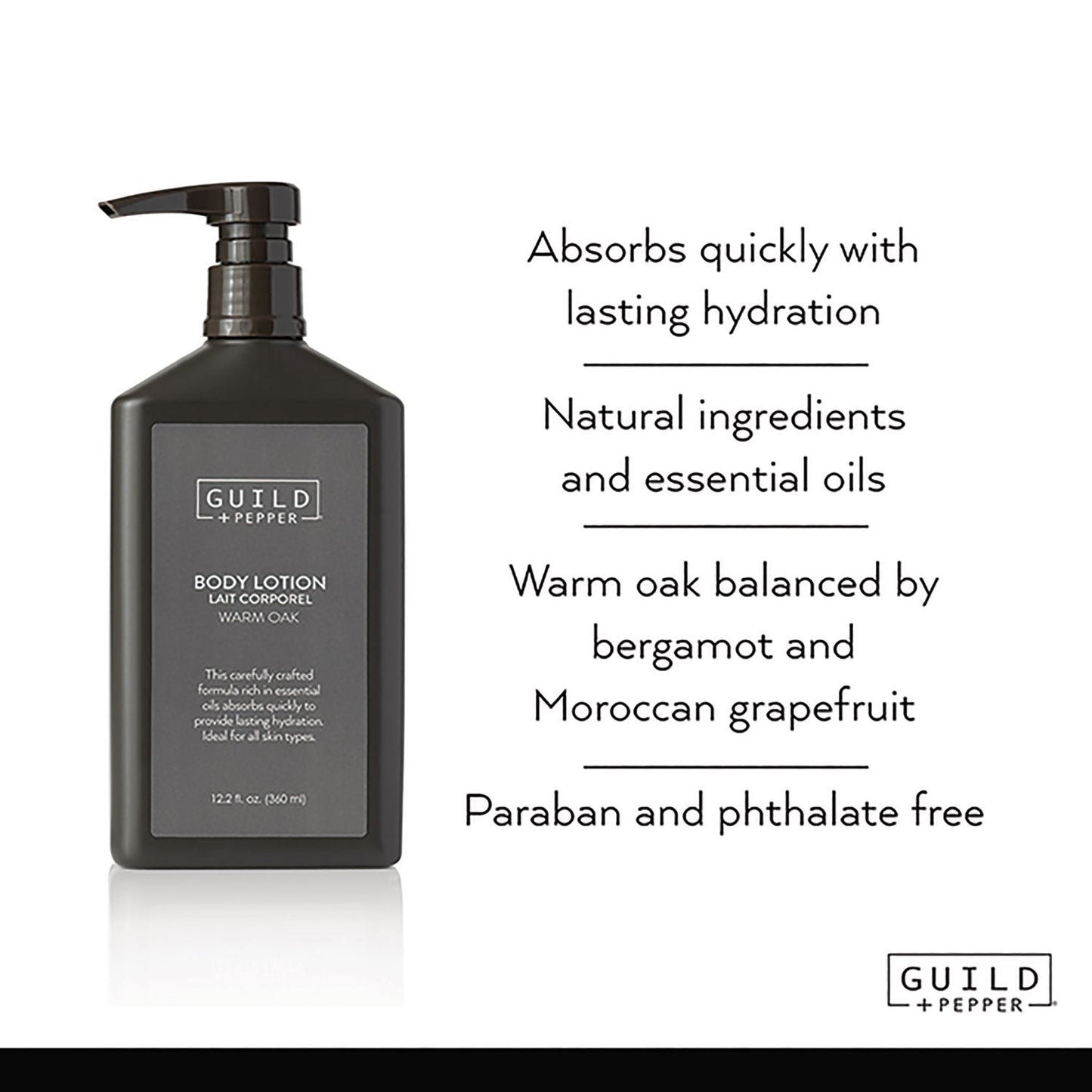 Guild+Pepper Lotion, Warm Oak, 12.2 oz Bottle, 12/Carton (GIS100305)