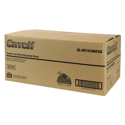 Safety Zone® Nitrile Powder Free 9 mil Pyramid Grip® Gloves Black 2XL, Box of 100 (SZNGL-NT107BKFXX)