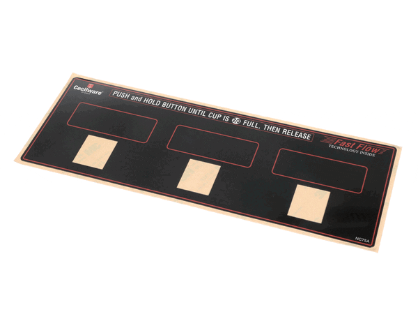 Crathco Grindmaster Cecilware Nc75Al Label Switch Panel Gb3M/M10/3P (GMNC75AL)