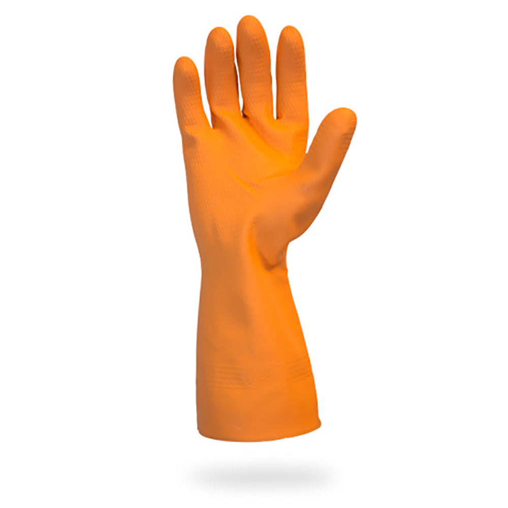 Safety Zone® Flock Lined Neoprene Latex Blend 28 mil Gloves, Orange, Med, 12 Pairs (SZNGRFO-MD-1SF)