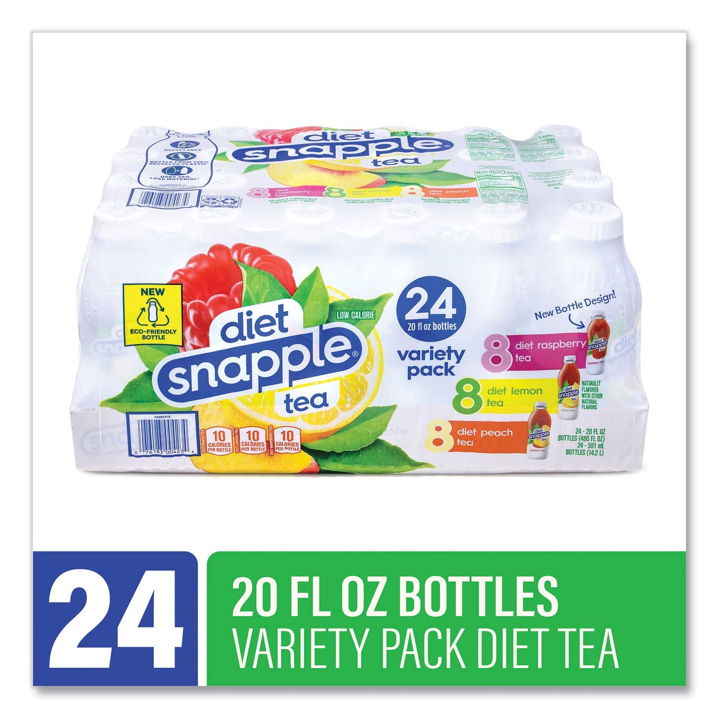 Snapple Ice Tea Variety Pack, Assorted Flavors, 20 oz Bottle, 24/Carton (GRR22002043)
