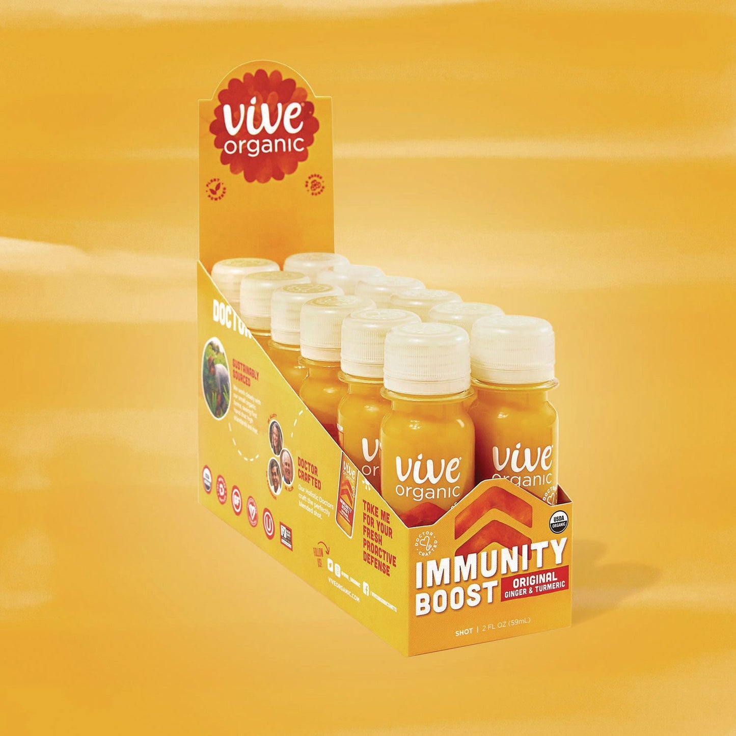 Vive Organic Immunity Boost, Ginger, 2 oz Bottle,12/Carton (GRR34800001)