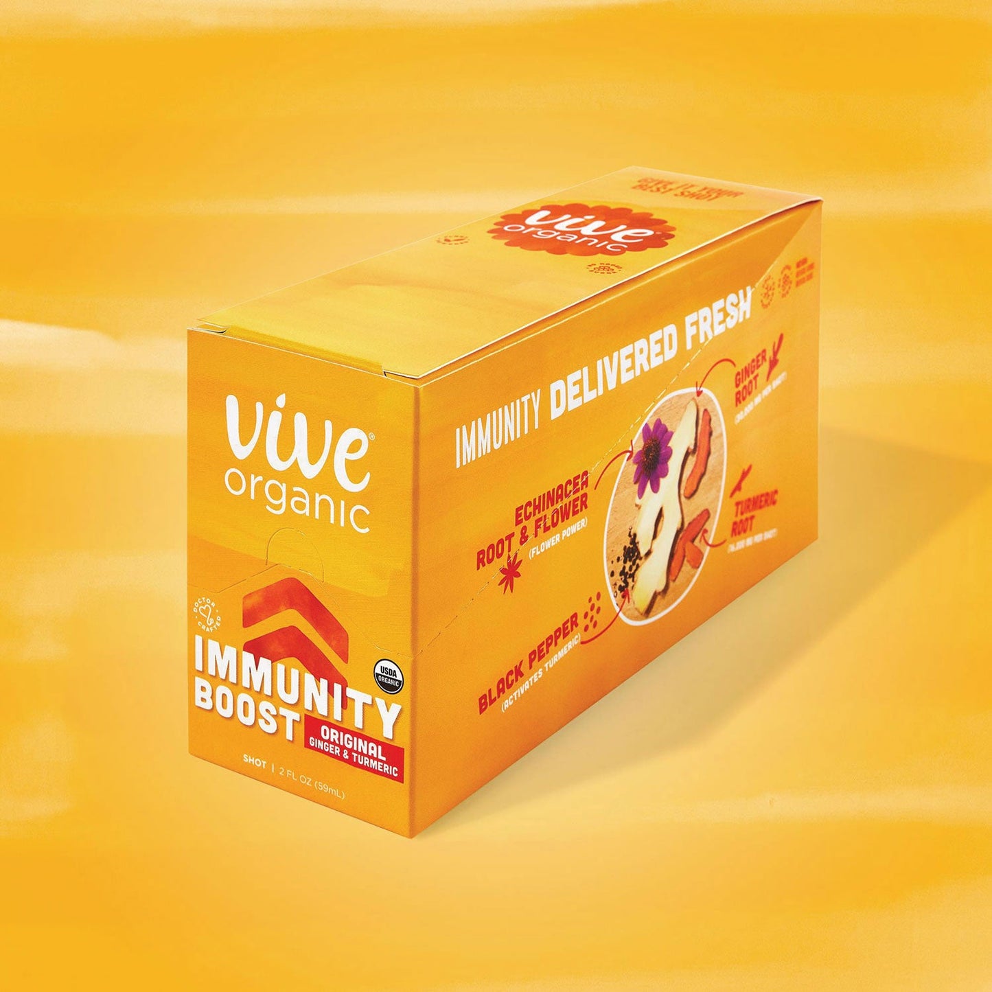 Vive Organic Immunity Boost, Ginger, 2 oz Bottle,12/Carton (GRR34800001)