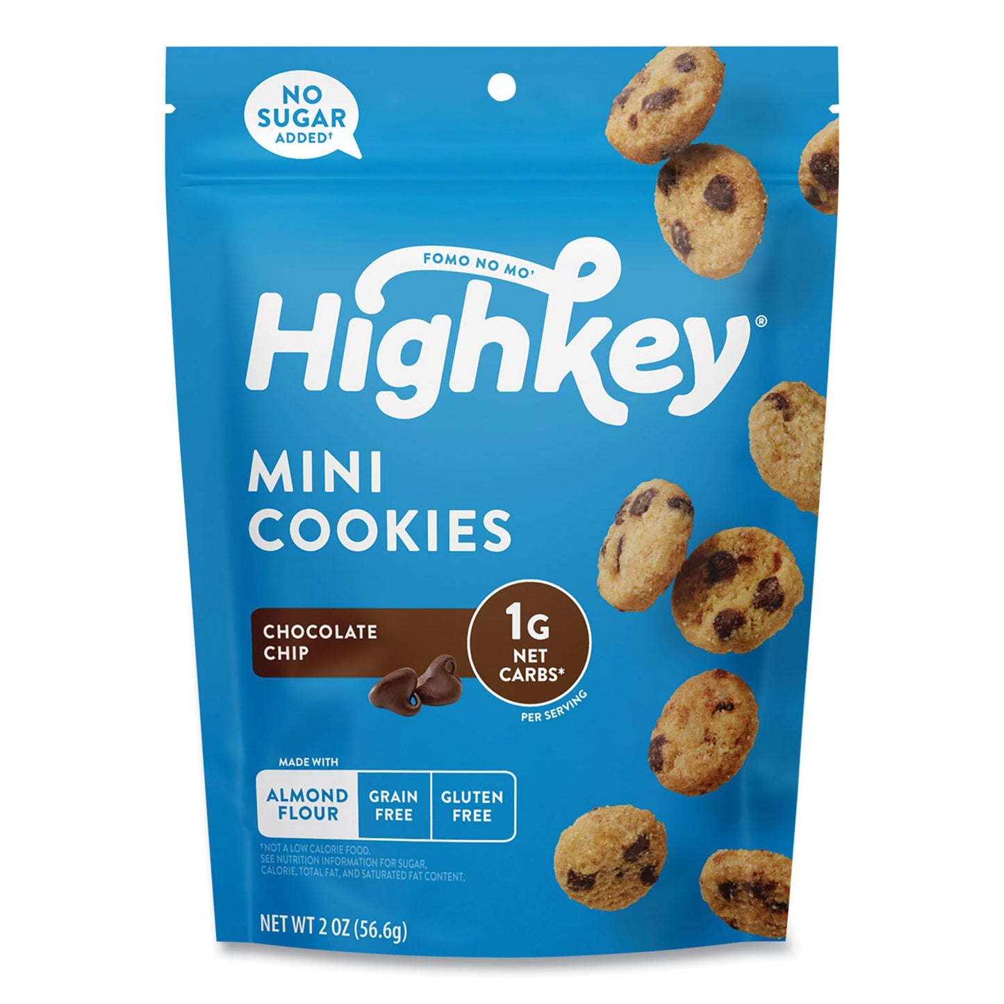 HighKey Chocolate Chip Cookies, 2 oz, Bag, 6/Carton (GRR60000270)