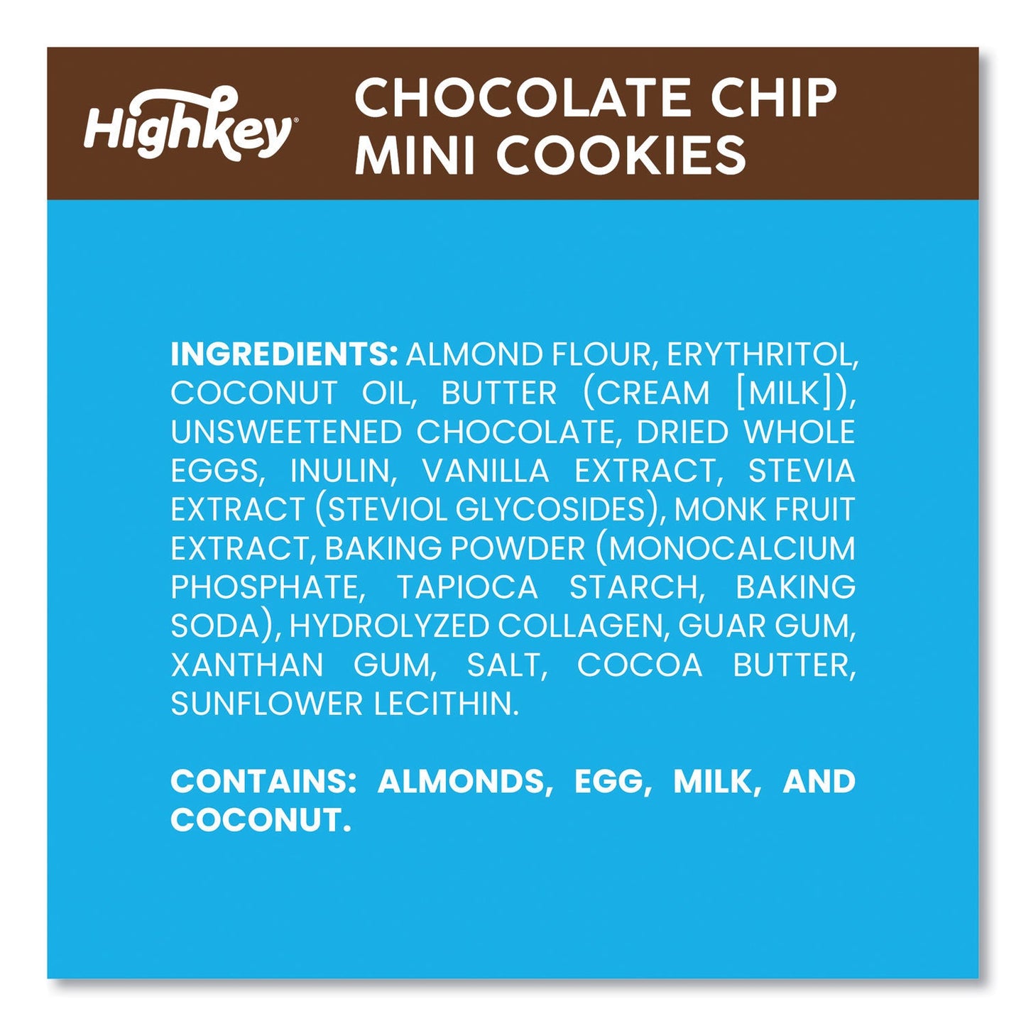 HighKey Chocolate Chip Cookies, 2 oz, Bag, 6/Carton (GRR60000270)
