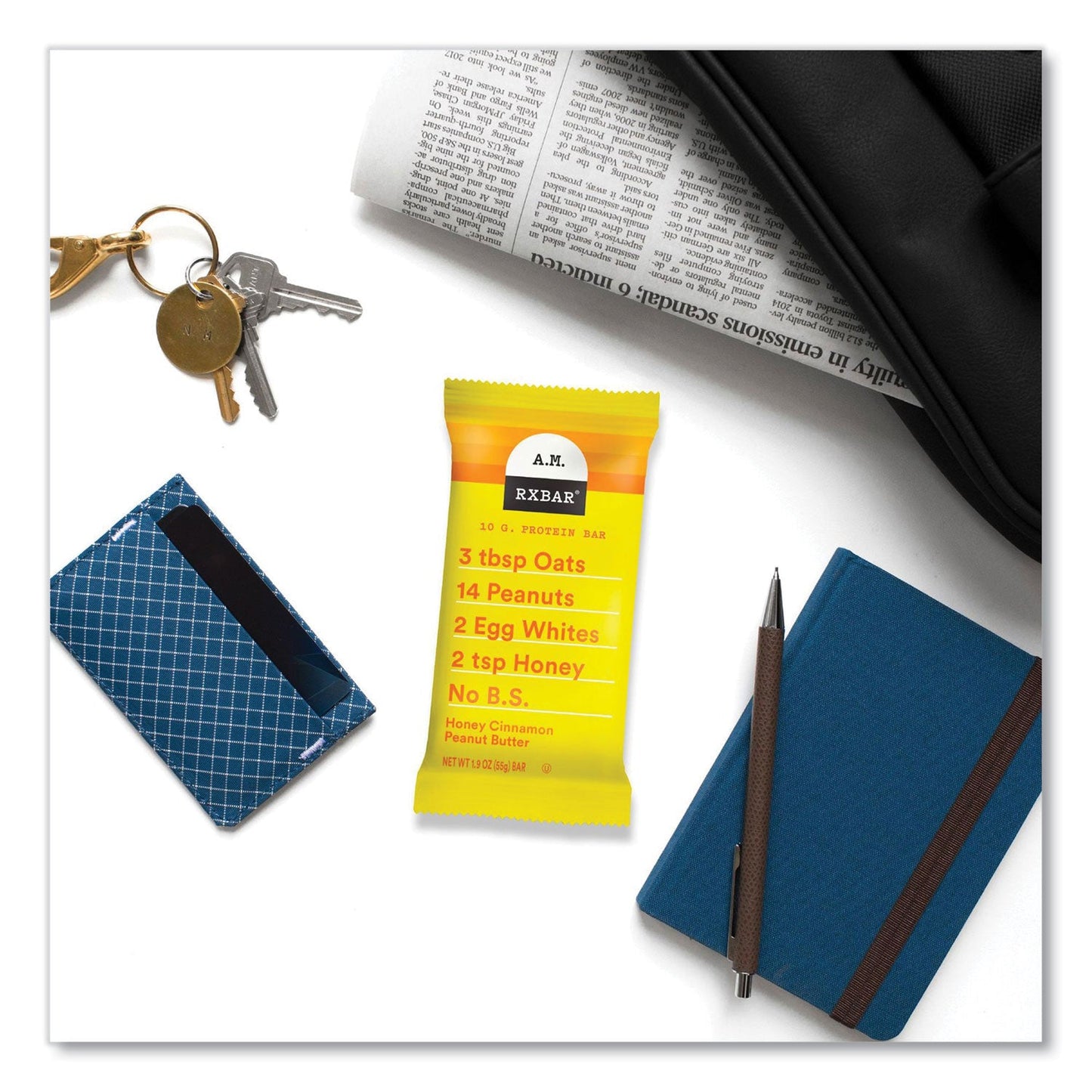 Kellogg's Adult Bars, Honey Cinnamon Peanut Butter, 1.9 oz Bar, 5 Bars/Packs, 2 Packs/Carton (GRR60000748)