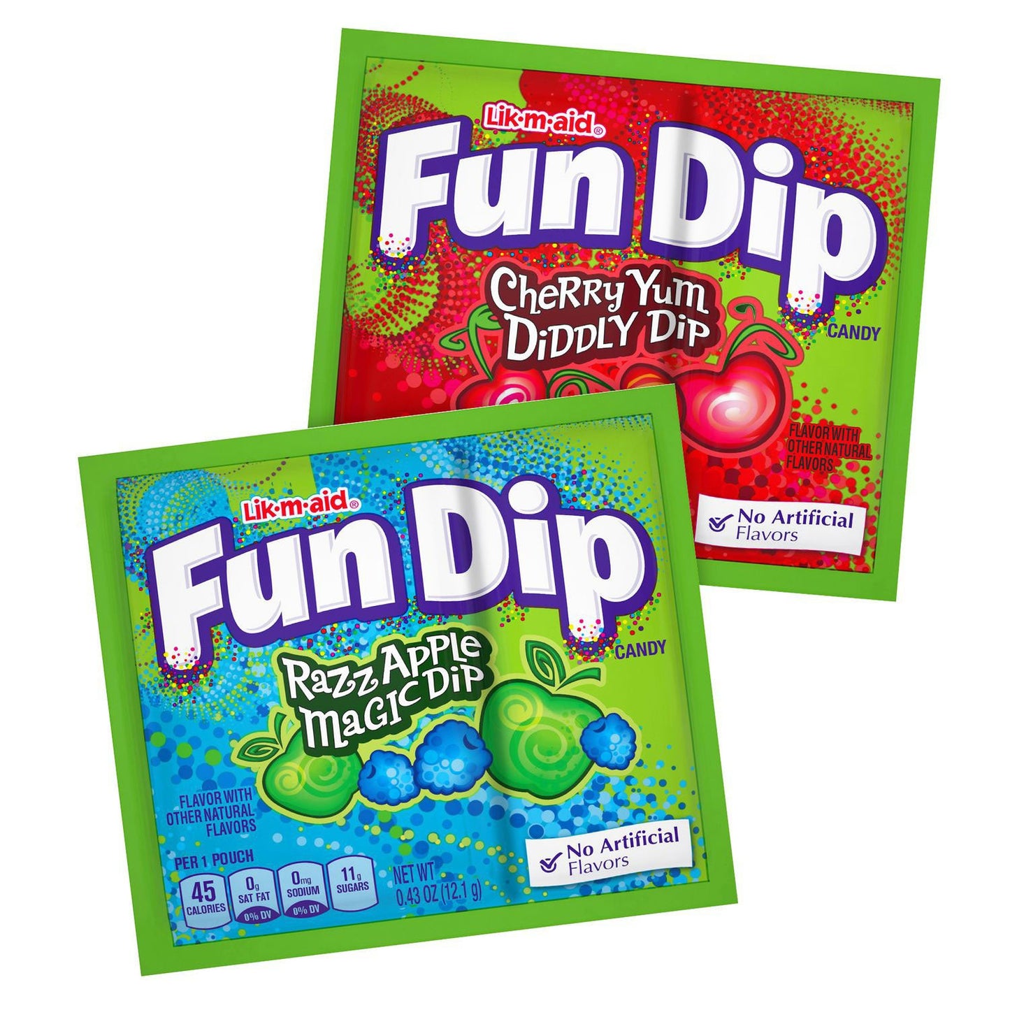 Lik-m-aid Fun Dip Candy, Assorted Flavors, 0.43 oz Pouch, 48/Box, 2 Boxes/Carton (GRR60004068)
