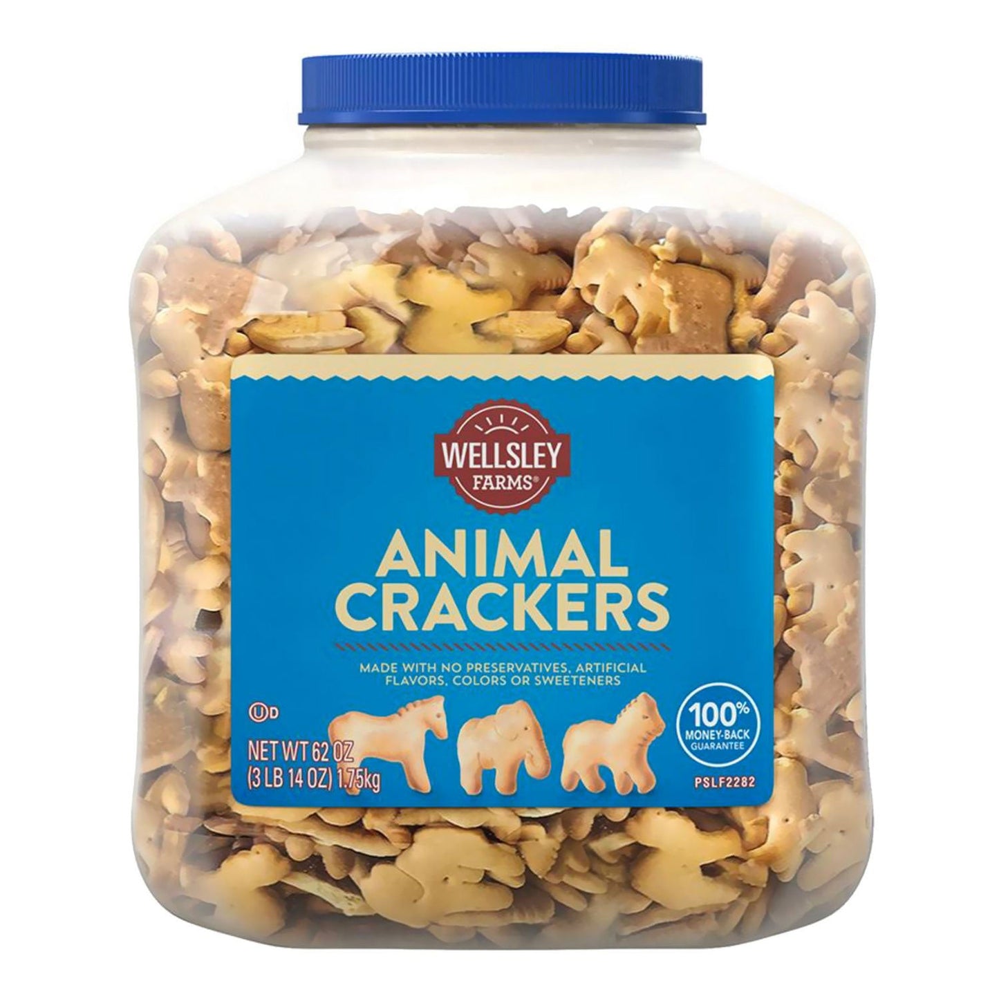 Wellsley Farms Animal Crackers, 62 oz Tub, 2/Carton (GRR60004069)