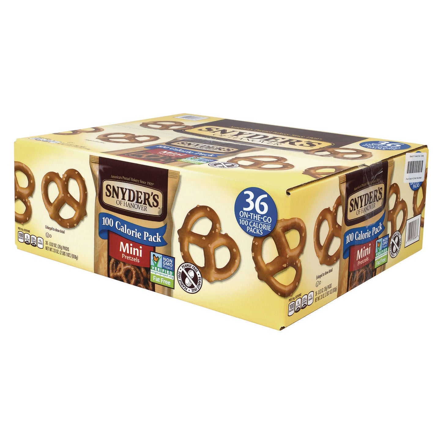 Snyder Manufacturing, Inc. Mini Pretzels. 0.92 oz Pack, 36 Packs/Box, 2 Boxes/Carton (GRR60004087)