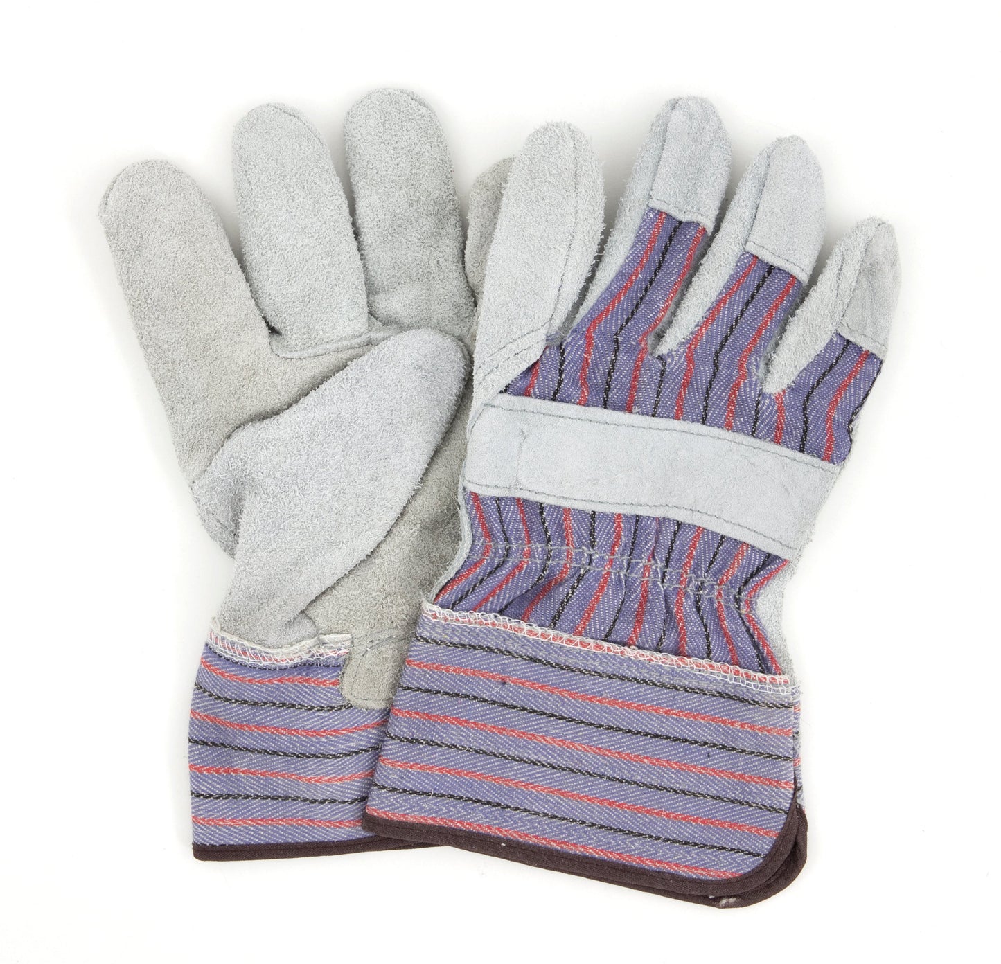 Safety Zone® Standard Grade Leather Palm Gloves, Gray, Stripe, Lrg, 12 Pairs (SZNGWLPEG1)
