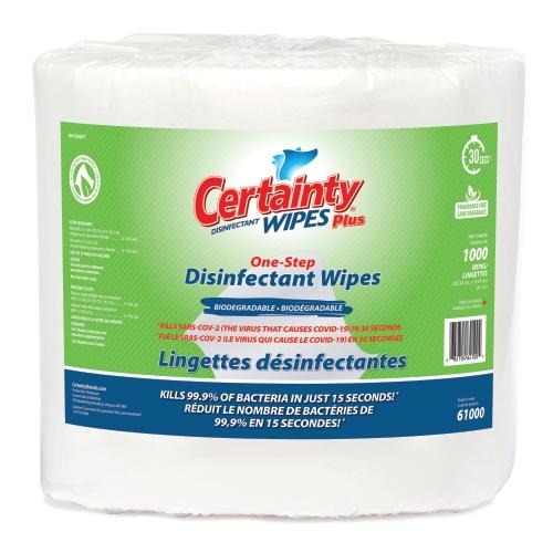 Certainty® BIO Plus Disinfectant Wipes Roll 1000/Roll 2 Roll/Case, Case of 2 Rolls (HOS61000BIO)