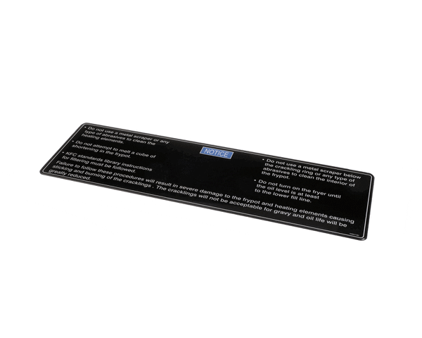 Henny Penny 170332 Label-Shortening Melt,Gm,V (HEN170332)