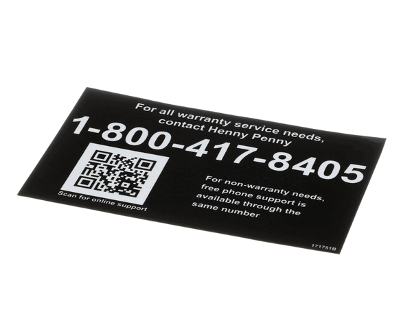 Henny Penny 171751 Label-Tech Support, Us-Can (HEN171751)