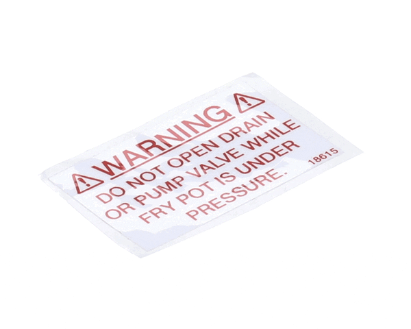 Henny Penny 18615 Label - Drain Valve Warning (HEN18615)