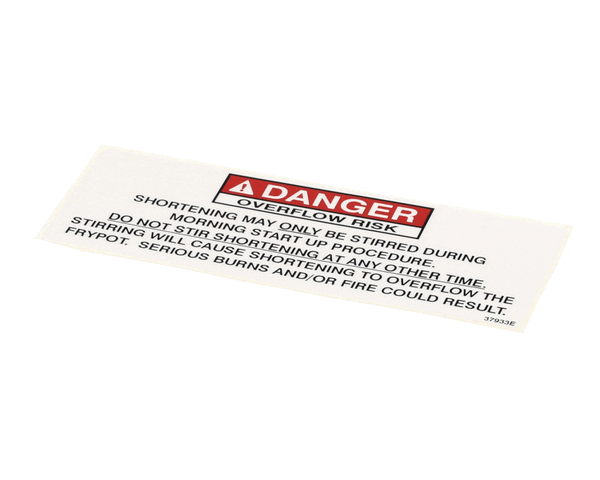 Henny Penny 37933 Label-Danger Stirring (HEN37933)