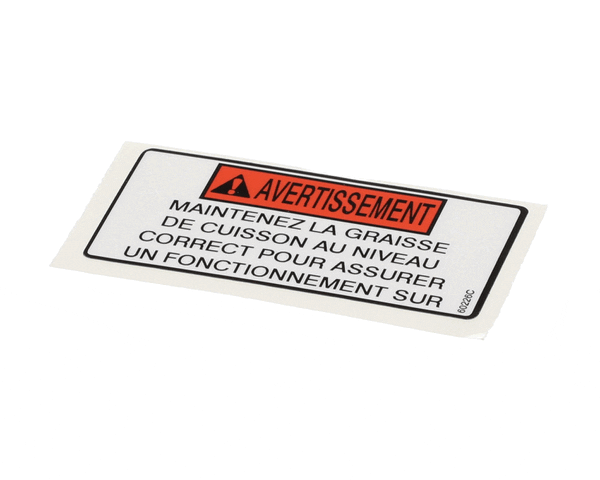 Henny Penny 60226 Label-Oil Level Warning, Fre (HEN60226)