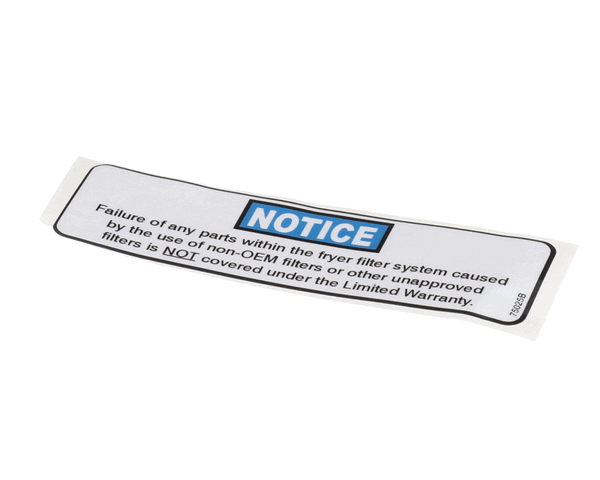 Henny Penny 75025 Label - Filter Notice (HEN75025)