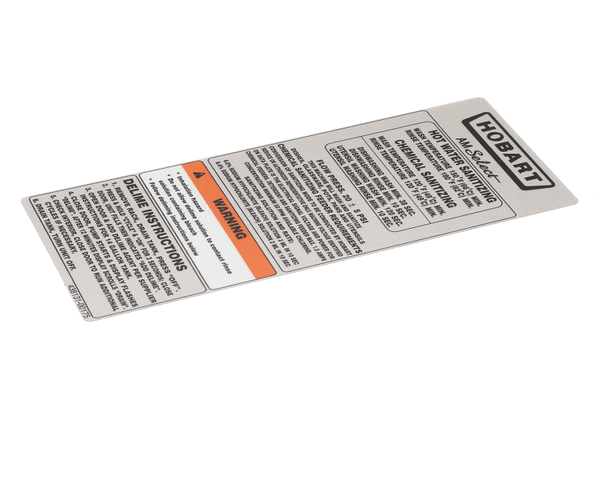 Hobart 00-438131-00175 Label,Instruction,Cleaning (HOB00-438131-00175)