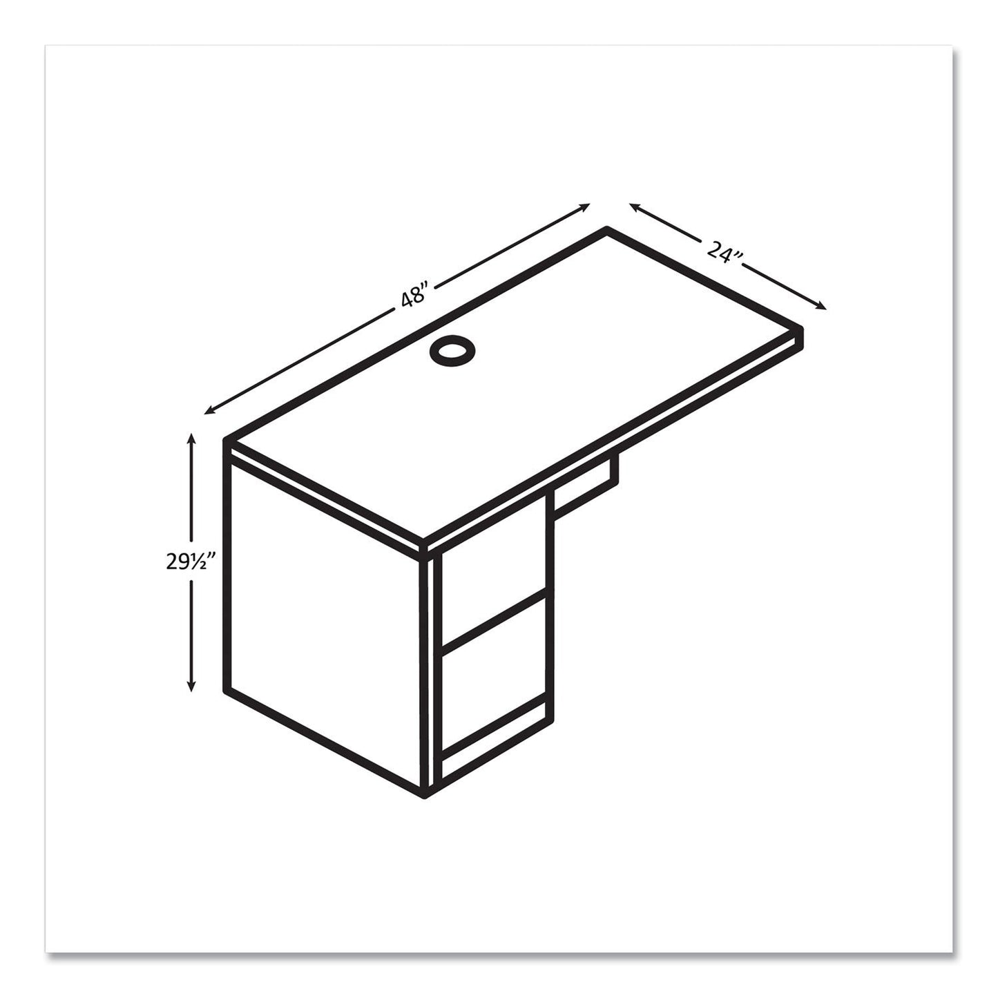 HON 10500 Series Left Pedestal Return, 48 x 24 x 29.5, Pinnacle (HON105906LPINC)