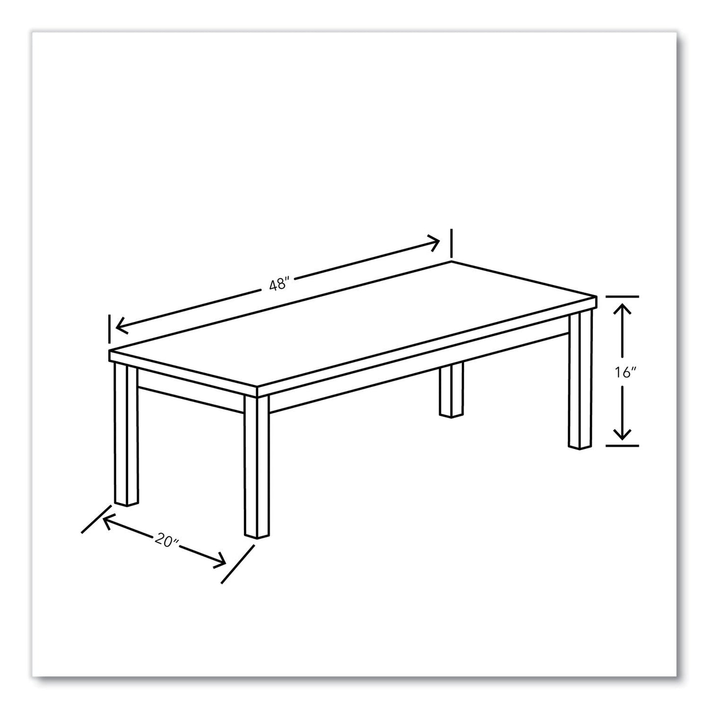 HON 80000 Series Laminate Occasional Coffee Table, Rectangular, 48w x 20d x 16h, Pinnacle (HON80191PINC)